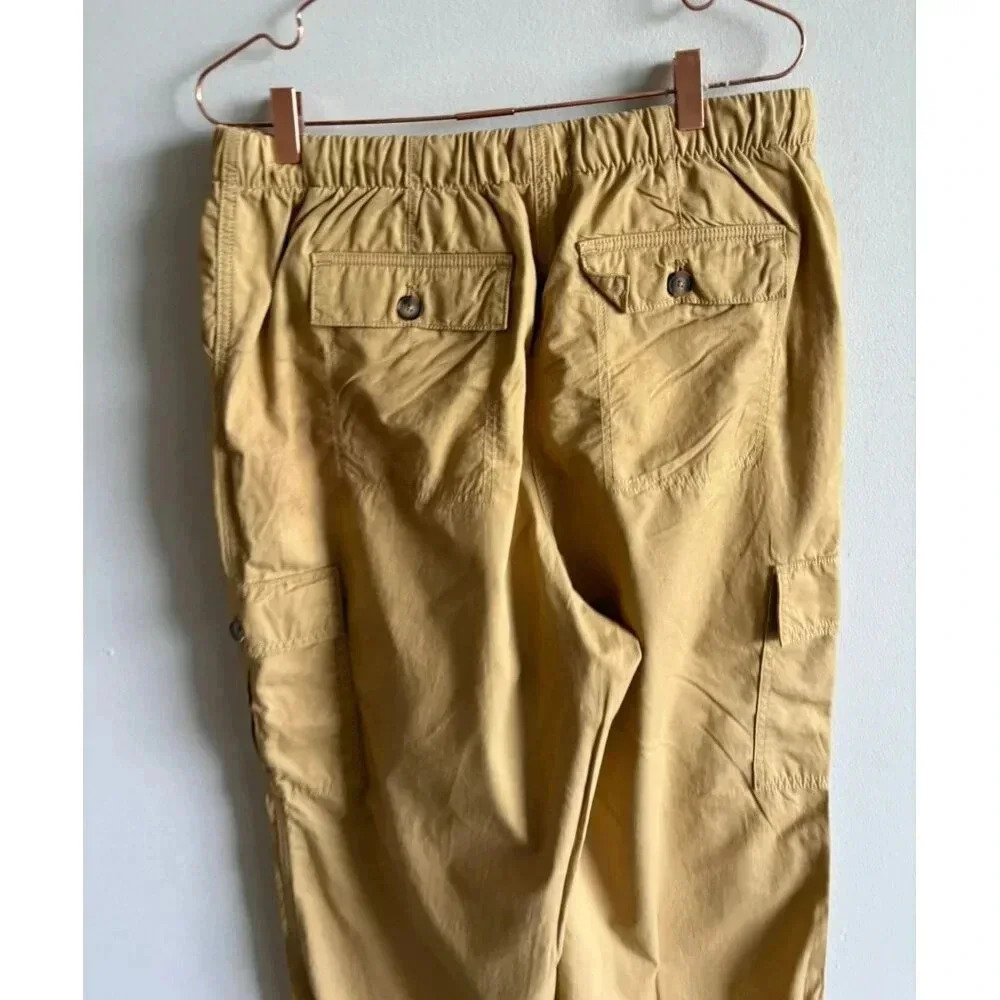 Avec Les Filles Womens Anthropologie Drawstring Cargo Baggy Pants Khaki Tan Sz L - Picture 9 of 15